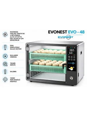 [EVO-48-KABIN] Evonest 48 Yumurtalık Tam Otomatik Hobi Kabin Tip Kuluçka Makinesi